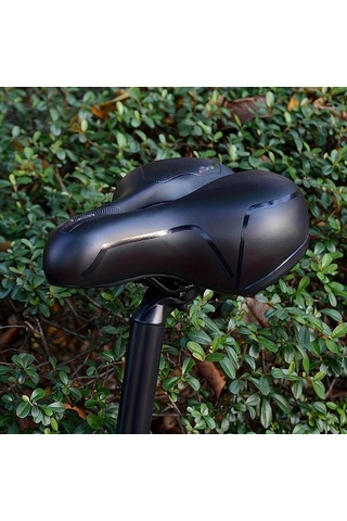 Motion003 Delikli Nefes Alabilir Rahat Bisiklet Koltuğu Yastığı Erkekler Ve Kadınlar İçin Geniş Bisiklet Koltuğu Hafıza Köpüğü Dolgulu Çift Şok Emme Su Geçirmez Altın