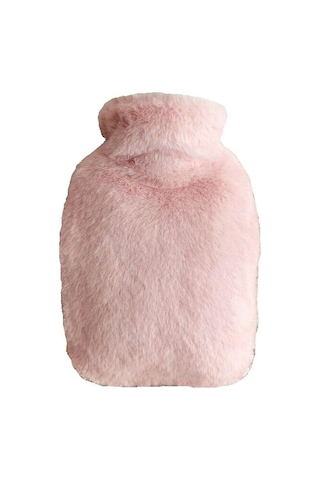 Sıcak Su Torbası Yan Cepli Pembe Peluş Termofor 27x17x2cm 1 Litre Pembe