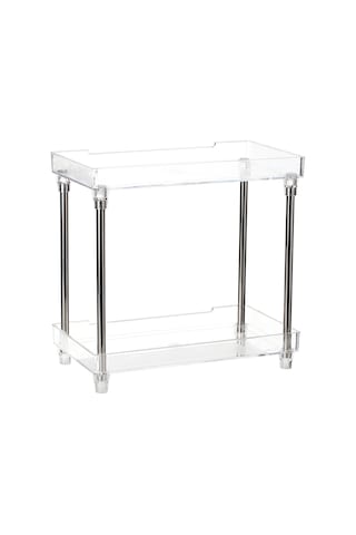 Lemestar Şeffaf Plastik 2 Katlı Makyaj Organizasyon Kutusu - Banyo, Mutfak, Ofis Üçüncü Gereç Depolama Rafı Diğer