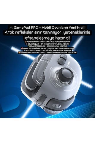 Polham İos & Android Uyumlu Type-c Mobil Oyun Kolu Pro Joystick 400mah Bataryalı Gamepad, Tak Çalıştır