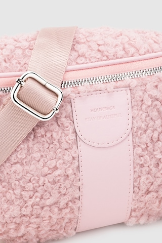 Housebags Kadın Pembe Suni Kürklü Dokuma Bel Çantası 213 Pembe