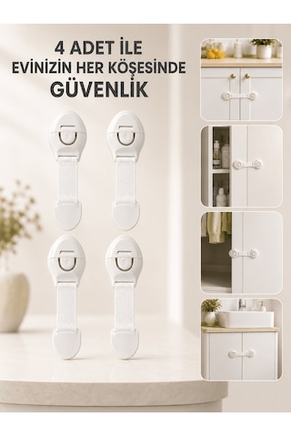 4 Adet Çok Amaçlı Çocuk Güvenlik Kilidi Dolap, Çekmece Ve Gardıro