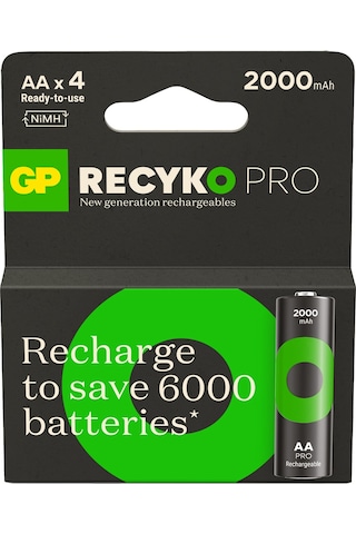 GP ReCyko Pro 2000 mAh AA Ni-MH Şarj Edilebilir Pil 4'lü + 800 mAh AAA Ni-MH Şarj Edilebilir Pil 4'lü