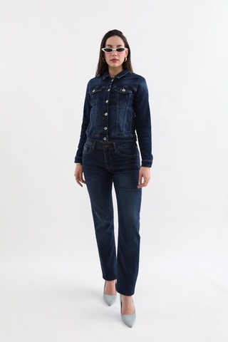 Kadın Likralı Straight Fit Jean Pantolon 001