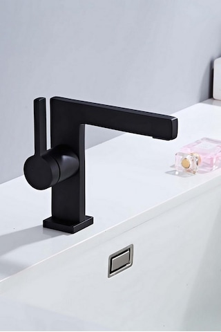 Sera Kısa Lavabo Bataryası Mat Sıyah Mat Siyah