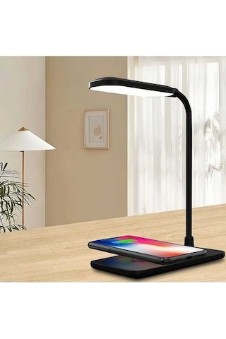 Fastbuy Şarj Edilebilir Katlanabilir Kablosuz Telefon Şarjı, Dokunmatik Anahtar, Kademeli Parlaklık, Göz Koruyucu, Ahşap Masa Ahşap