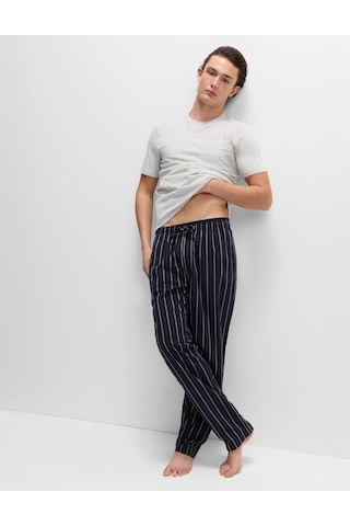 Marks & Spencer Saf Pamuklu Çizgili Pijama Takımı T07000587 Gri