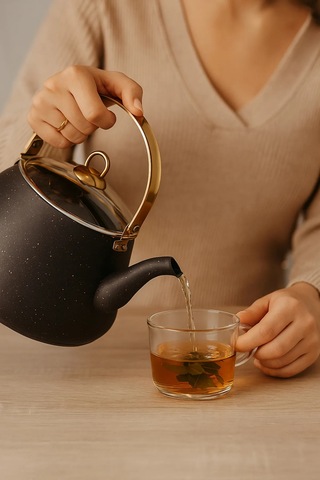 Yunusoğlu Home 3 Litre Piramit Model Granit Bitki Çayı Demliği