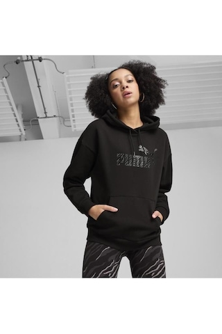 Puma Ess+ Anımal Hoodle Fl 681492 01 Kadın Sweatshirt Siyah Xs-xl Siyah