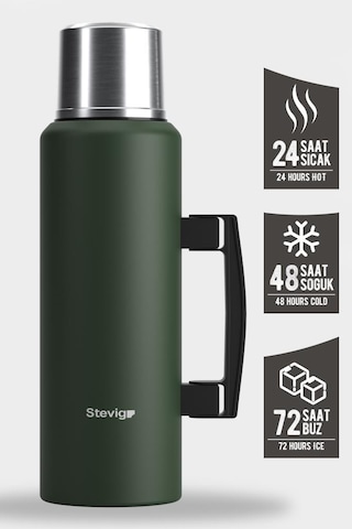 Stevig 4 Camp Klasik Vakumlu Kulplu Çelik Termos 1.5 Lt. Green St-206