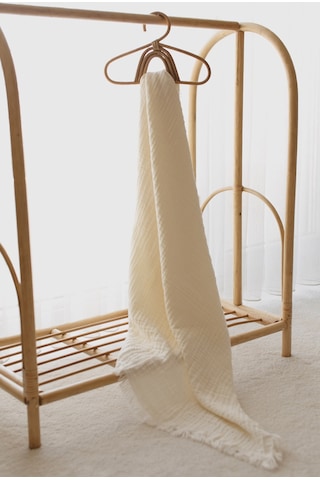 Babywom 4 Katlı Müslin Bebek-Çocuk Battaniyesi 110X110Cm- 1001 Beyaz