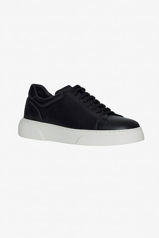 AC&Co / Altınyıldız Classics Erkek Sıyah %100 Deri Rahat Taban Esnek Sneaker Ayakkabı Siyah