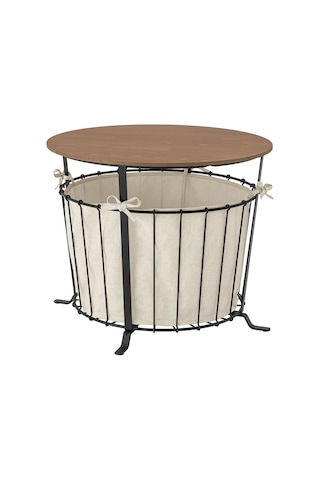 Saklama Bölmeli Sehpa, Siyah-kahverengi, 60 Cm Siyah