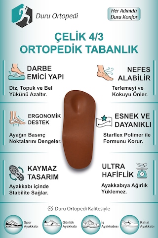 Çelik Destekli Ortopedik Tabanlık 4/3 1 Çift