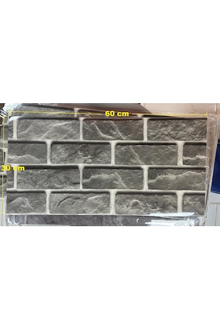 6 Adet Kendinden Yapışkanlı Dekoratif Esnek Köpük Beyaz Pvc Mermer Panel 60x30 0,18 Mkr Cm Mutfak Banyo Wc Gri