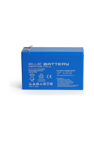 Blue Battery 12 Volt 7 Amper Bakımsız Kuru Akü Ups Aküsü