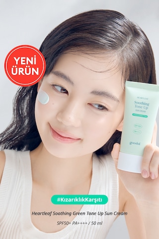 Kızarıklık Karşıtı Güneş Kremi Goodal Heartleaf Soothing Green Tone Up Sun Cream Spf50+ Pa++++ 30518241