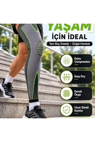 Uzun Kompresyon Diz Destekliği Spor Ve Günlük Kullanım İçin Güçlü Destek
