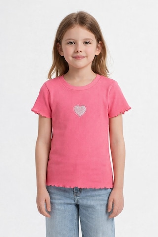 Monox 5-12 Yaş Kız Çocuk 3'lü Nakışlı Fitilli Tshirt Likralı Esnek Yazlık Body Set Taş Yeşil Nar
