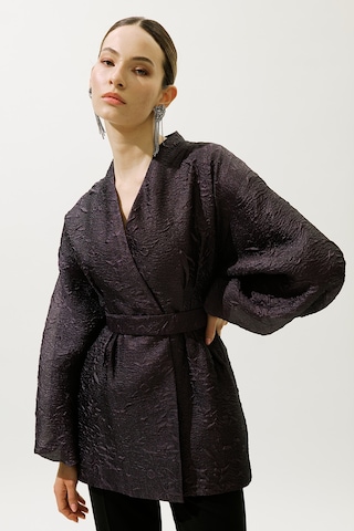 Jakar Organze Kimono Mor Mor