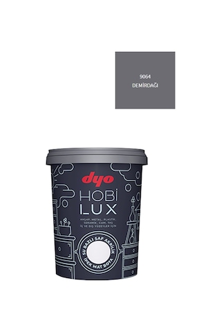 Hobilux Su Bazlı Saf Akrilik Ipek Mat Boya 0,9 Lt Hobi Boya 9064 Demirdağı Gri