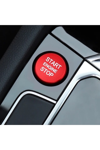 Tiguan 2016-2023 Start Stop Tuş Buton Kaplaması Kırmızı Renk
