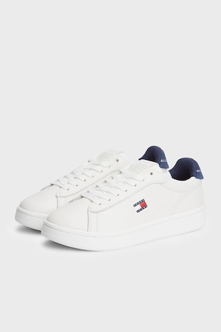 Tommy Jeans Deri Sneaker Ayakkabı Kadın Ayakkabı En0en03146 0gz Beyaz-mavi