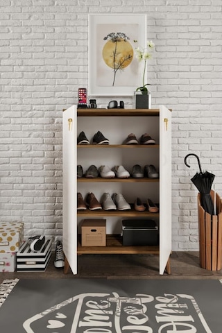 Simple Ayakkabılık Çok Amaçlı Dolap Mutfak Kiler Balkon Ekru Ceviz