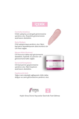 Sinoz Pink Touch Tiger Grass Anında Ton Eşitleyici Onarıcı Yüz Bakım Kremi 15 ML