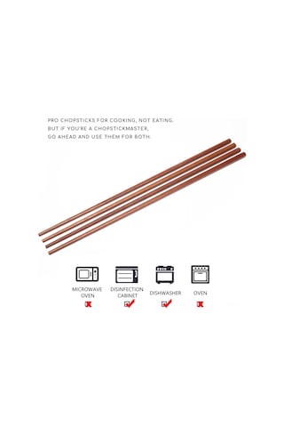 Moveevo 16.5 Cm Kırmızı Mutfak Ahşap Çatal Seti, 2 Çift Paket Toplam 4 Adet Kırmızı