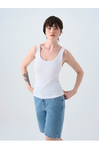 Loft 26yp69000235 Beyaz Kadın Kolsuz T-shirt Lf2038440 Beyaz