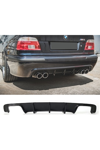 Bmw E39 M5 Difüzör Parlak Siyah Plastik Sağ Sol Çift Çıkış 5 Serisi Arka-difizör-bodykit-ek-karlık