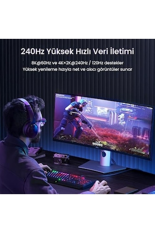 Hdmı 2.1 8k 60hz 4k 120hz 48 Gbps Hdr Earc Hdcp 2.2 Örgülü Ses Ve Görüntü Kablosu 2 Metre Hdmı 2.1 8k 60hz 4k 120hz 48 Gbps Hdr Earc Hdcp 2.2 Örgülü Ses Ve Görüntü Kablosu 2 Metre