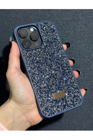 Apple Uyumlu iPhone 14 Pro Max Sw İnce Taşlı Elmas Işıltılı Telefon Kılıfı