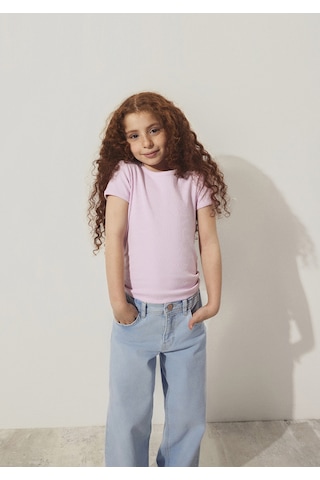 Mavi - Fitilli Pembe Basic Tişört 7610260-86953 Pembe
