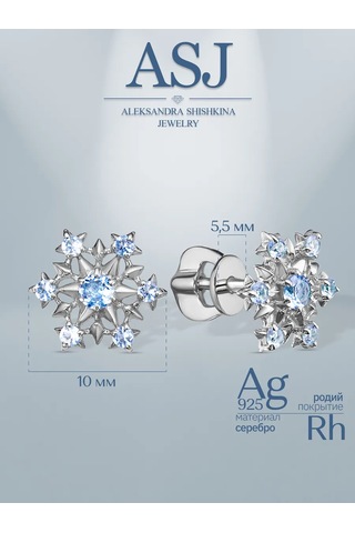 Asj 925 Ayar Gümüş Karla Yuvası Küpe 48210608 Açık Mavi