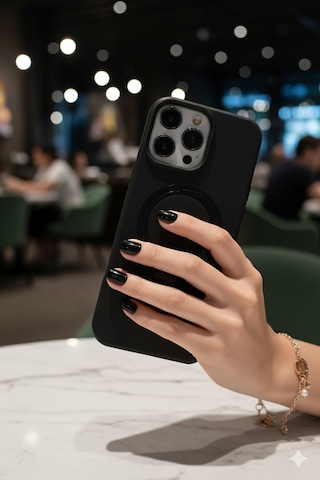 Apple Uyumlu iPhone 16 Pro Max Kılıf Soft Tasarım Magsafe Halka Stand İçi Kadife Kapak