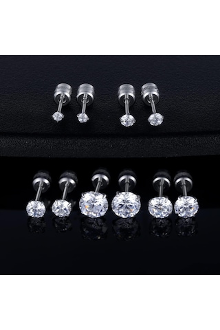 Titanyum Küpe, Hassas Kulaklar İçin Kübik Zirkonya İle Diğer Çok Renkli