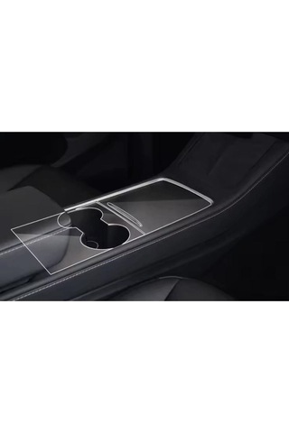 Tesla Model Y Bardaklık Ve Merkezi Konsol Uyumlu Mat Tpu Koruyucu