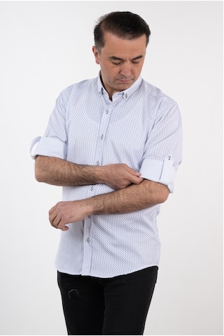 Slim Fit Erkek Gömlek-Beyaz-L Beyaz