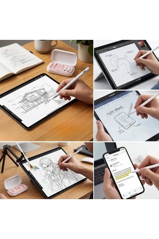 6 Adet Farklı Uçlı Universal Dokunmatik Kalem Ucu Tablet Ve Telefon Uyumlu Stylus Pen Yedek Başlıkları Diğer