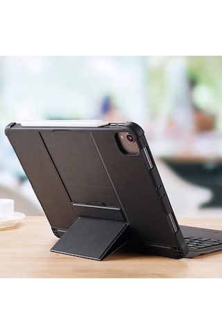 Apple Uyumlu iPad 11 Pro 2020-2018-iPad Air 4 10.9 Kablosuz Bluetooth Klavye - Siyah