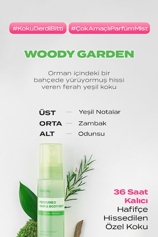 Kundal Perfumed Hair & Body Mist Woody Garden