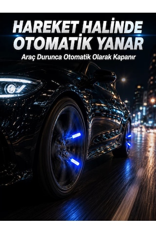 Hareketle Yanan Led Sibop Işığı 4'lü Araç Lastik Lambası 1