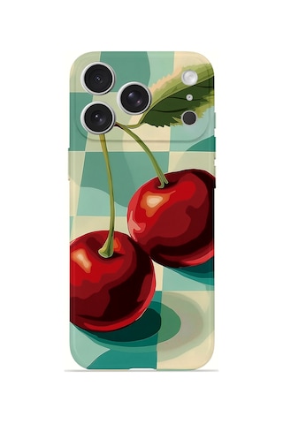 Apple iPhone Uyumlu 17 Pro Max Vorian İnce Kamera Korumalı Mika Kılıf Cherry Picnic Cherry Picnic Mika