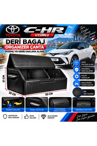 Toyota C-hr Uyumlu Oto Bagaj Organizeri Deri Bagaj Kutu Çanta 1