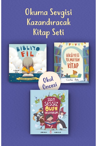 Okuma Sevgisi Kazandıracak Okul Öncesi Kitap Seti 3 Kitap - Boyama Kitabı Hediyeli