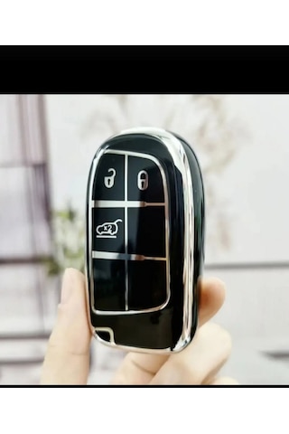 Gma Keys Lüx Fiat Egea Cross 500x Uyumlu 500l 3 Buton Nano Anahtar Kılıfı Siyah Gümüş Silver Renk
