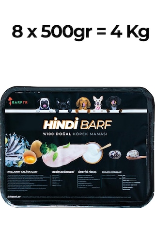 Hindi Barf Yetişkin Köpek Maması 8 x 500 G