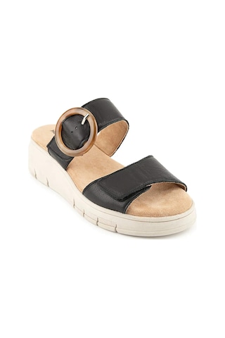 Hush Puppies Pigem 625207 Hakiki Deri Kadın Terlik Siyah Siyah